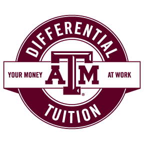 Texas A&M Differential Tuition: Your money at work maroon logo