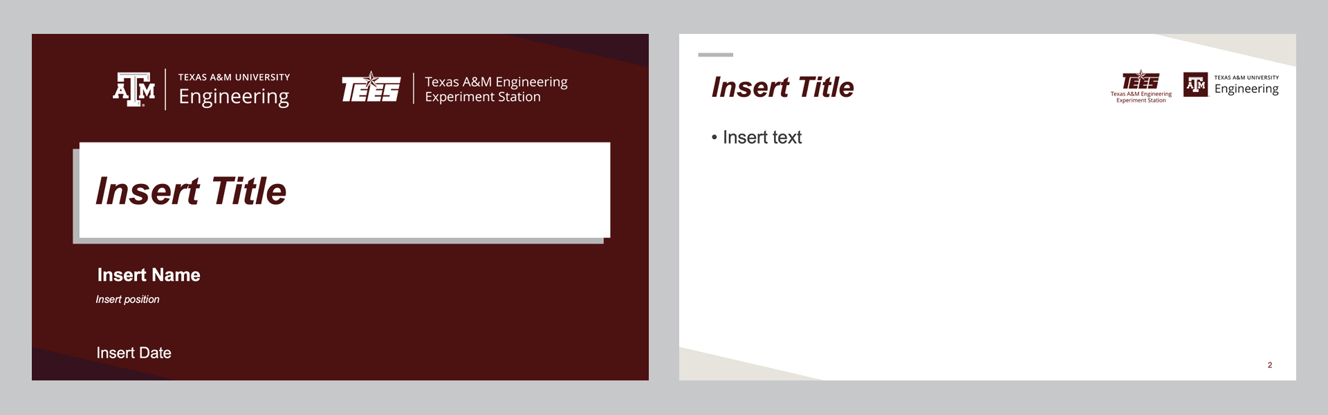 College of Engineering and TEES Co-Branded PowerPoint Template